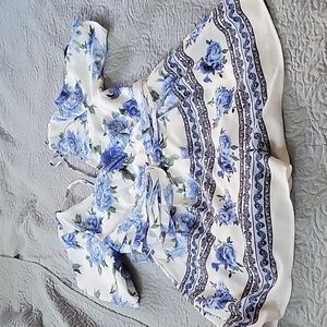 Blue floral romper